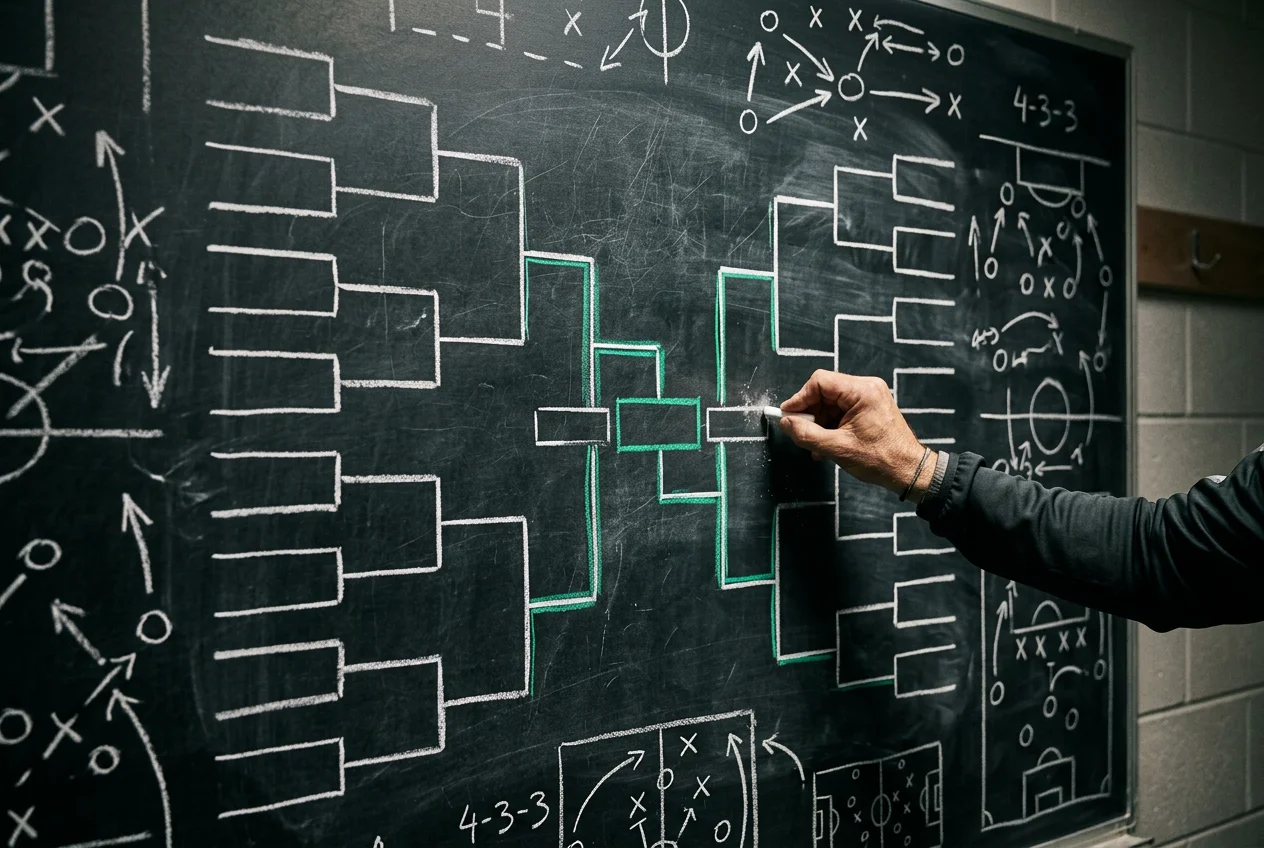 World Cup 2026 knockout bracket diagram showing potential paths from Round of 32 to the final